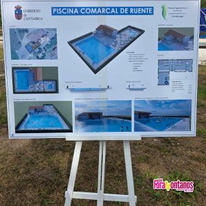Hoy se colocó la primera piedra de la piscina comarcal al aire libre en Ruente, …