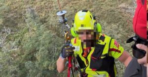 Rescatado en helicóptero un ganadero de 49 años tras sufrir una caída en Cosío